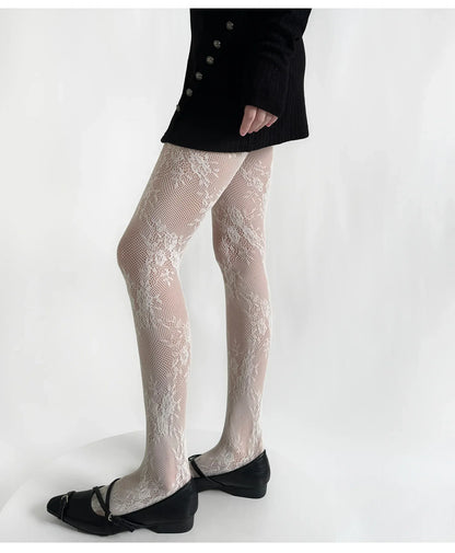 2025 New Tights Women Sexy Lace Floral Thigh High Stockings Pantyhose Lingerie Hosiery Mesh Fishnet Stockings Women Tights