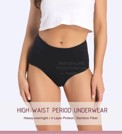 High Waist Washable Menstrual Panties Heavy Flow Overnight Reusable Comfortable Leakproof Absorbent Underwear.