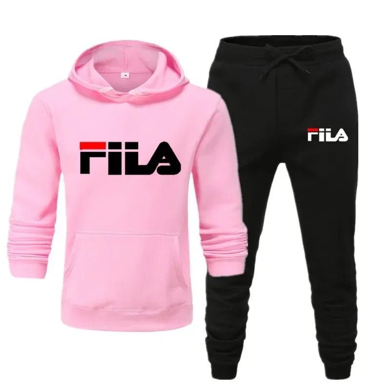 A new men's Spring and Autumn 2025 pullover hoodie + sweatpants two-piece fitness, fashion and casual jogging set.