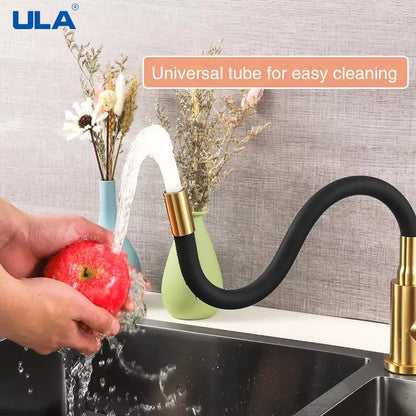 ULA Stainless Steel Kitchen Faucet Kitchen Sink Faucet Hot Cold Water Sink Mixer Tap Colorful Hose Tap Crane Torneira