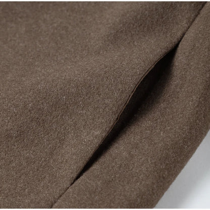 Mode Braun Zipper Woolen Jacke Für Frauen Elegante Revers Langarm Kurze Mäntel Weibliche Vintage Herbst Dame Straße Oberbekleidung.