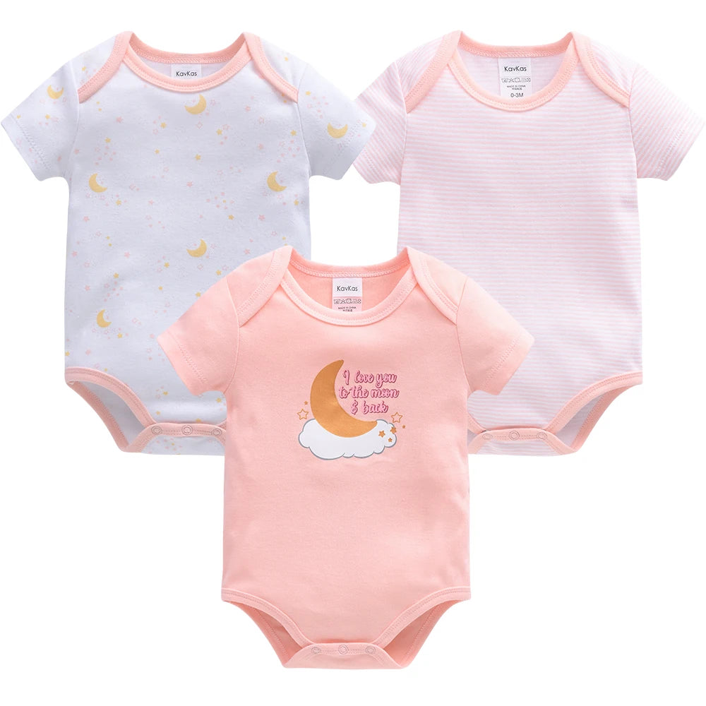 Kavkas 3 Teile/los Baby Body 100% Baumwolle Lion Print 3M 6M 9M 12M Neugeborene Mädchen Kleidung Sommer Körper Kleidung.