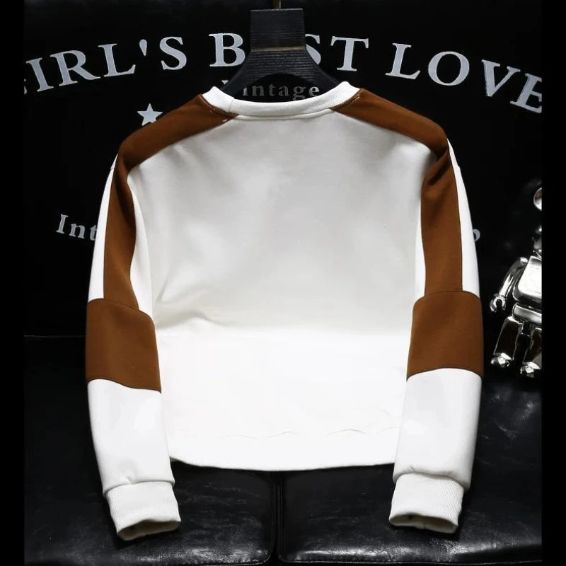 Kontrast Patchwork Plus Größe Trend Hoodies Sweatshirts männer Frühling Herbst Langarm Harajuku Tops Mode Lässig Männer Kleidung.