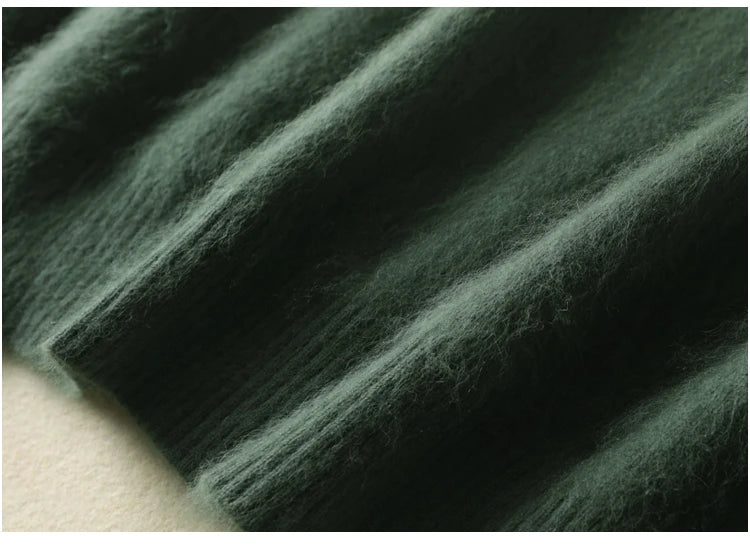 Men's 100% pure Mink Knitted Sweater Turtleneck Large Size Casual Pullover Autumn Winter New Base Shirt Men Warm High Lapels Top.