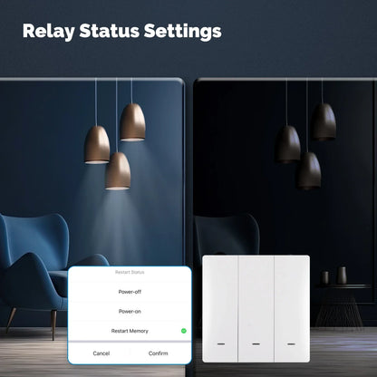 MOES Smart Lichtschalter EU WiFi Matter Button Fernbedienung kompatibel mit Alexa Google Home Apple Homekit Smartthings.