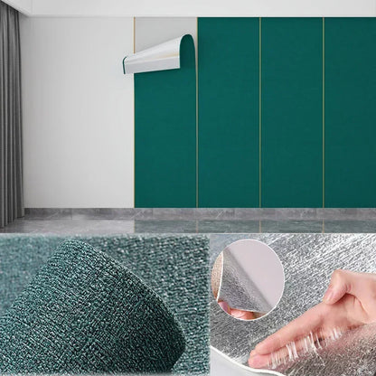 Leinen 3D verdickte Wandaufkleber selbstklebende feuchtigkeitsbeständige wasserdichte Tapete für Wohnzimmer Schlafzimmer Küche Dekor Tapete