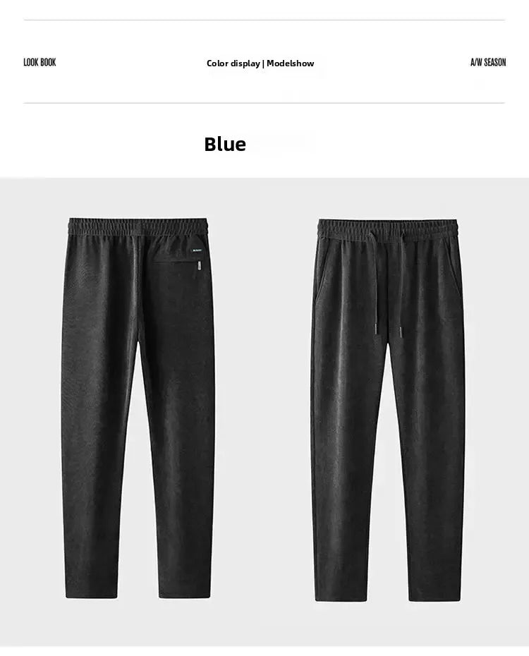 Herren-Freizeithose, verdickt, gerades Bein, warm, Herbst-Winter-Oberbekleidung, modisch, vielseitig, lockere Passform, sportlicher Stil