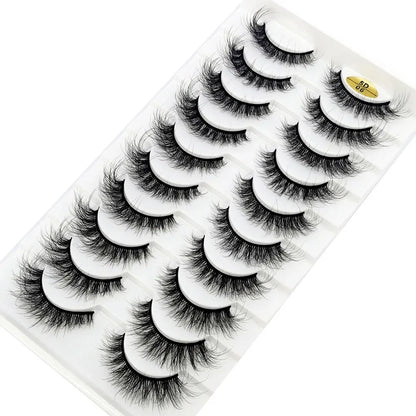 10 Pairs Lashes Fluffy Soft Russian Volumes Mink Lashes 3D Mink Eyelashes Lashes Reusable Fluffy False Lashes Russian Extensions.