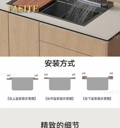 Whale Flying Rain Ultra Thick Kitchen Honeycomb Sink Stainless Steel Single Slot