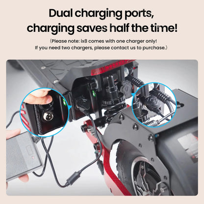 iScooter iX8 12 inch Electric Scooter 2400W Dual Motor Off Road E-Scooter 20Ah 60km/h Scooters 70km Max Range Foldable EScooters.