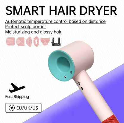 1.8m Professinal Leafless Hair Dryer Electric Hair Dryer High Speed 1600W Negative 200 Million Anion Blow Dryer Silent Hair Drye