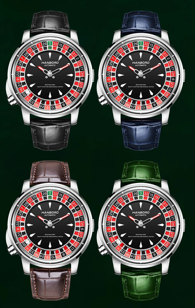 HANBORO men's fully automatic mechanical watch, roulette wheel, roulette wheel, men's watch 1001