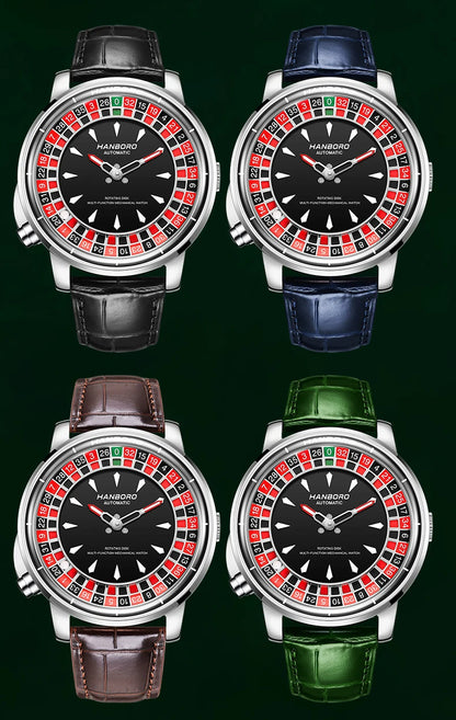 HANBORO men's fully automatic mechanical watch, roulette wheel, roulette wheel, men's watch 1001