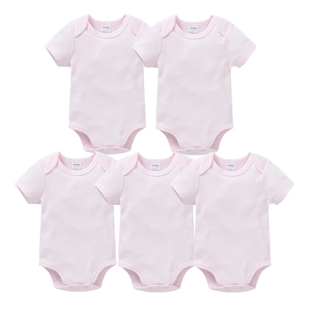 2025 Sommer Unisex Baby Body 0-24 Monate Kurzarm 100 % Baumwolle Weiß Schwarz Grau Design Säuglingskleidung.