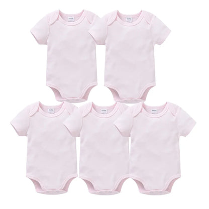2025 Sommer Unisex Baby Body 0-24 Monate Kurzarm 100 % Baumwolle Weiß Schwarz Grau Design Säuglingskleidung.
