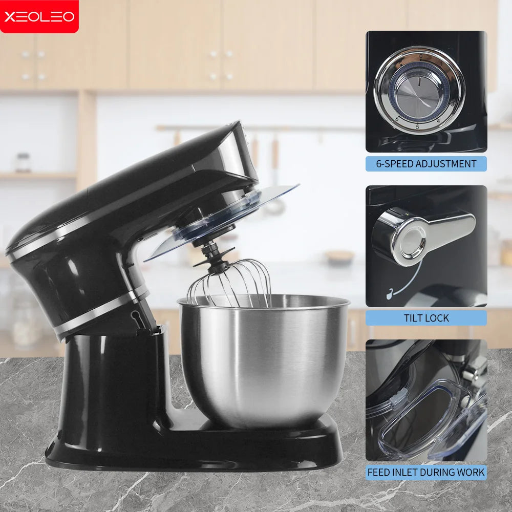 XEOLEO Electric Stand Mixer Kitchen Chef Machine 1300W Dough Mixer Maker 5L Egg Beater Kneader Food Blender.
