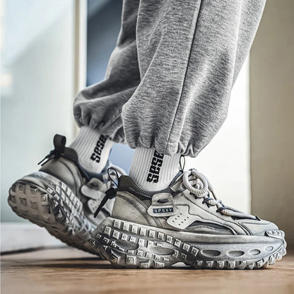 New Summer Outdoor Men's Casual Thick Bottom Sneaker Shoes for Men Sports Breathable Mans Popular Loafers Model Male Sneakers.