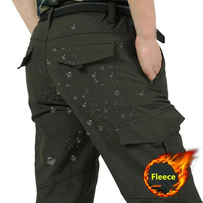 Winter Thick Pants Men Double Layer Fleece Cashmere Overalls High Quality Male Camouflage Trousers Warm Casual Cargo Pants.