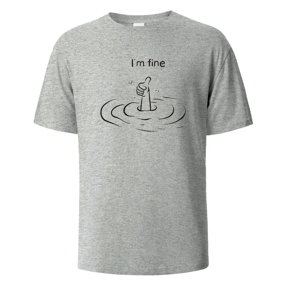 T'm Fine Print T-Shirt 100% Cotton Summer Tees For Men Women Oversize Casual Tops.