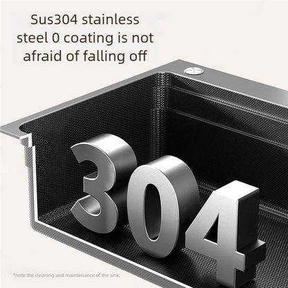 Black 304 Stainless Steel Kitchen Sink Household Multifunction Wash Dish and Vegetables Basin Large Single Slot Undermount Basin