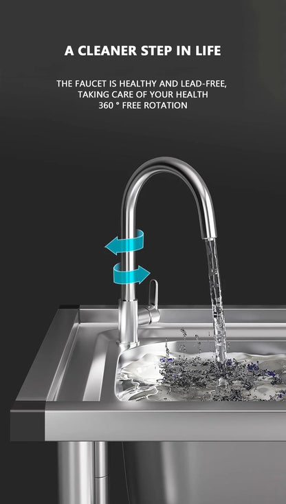 Wash Basin 304 Stainless Steel Sink with Bracket Single/double Sink Wash Basin For Kitchen, Garage, Laundry and Basement