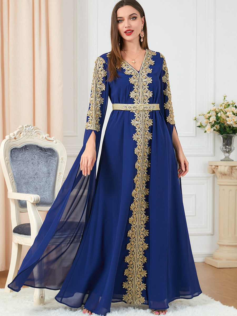 Eid Marokko Party Kleid Muslimische Frauen Abaya Kleider Langarm Abayas Dubai Türkei Islam Kaftan Robe Longue Vestidos Largos 2025