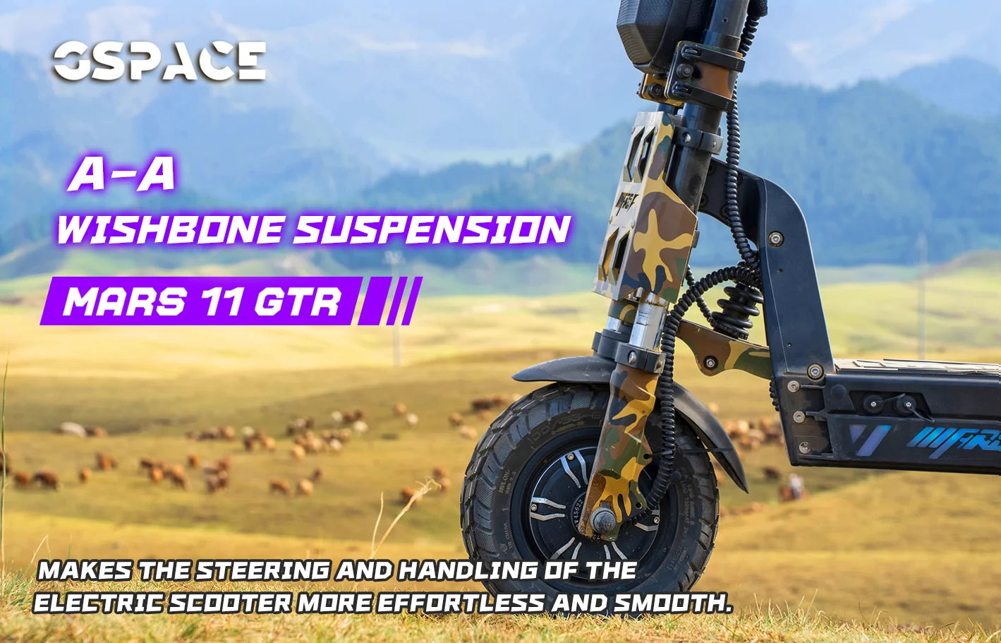 GSPACE MARS11 GTR Electric Scooter 2000*2W Motor 72V45Ah Battery Escooter  11 inch City tires E-Scooter.