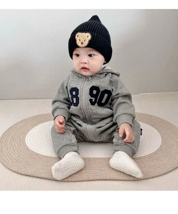 2024 herbst Baby Jungen Casual Print One Piece Langarm Strampler Infant Kleinkind Sport Overall.