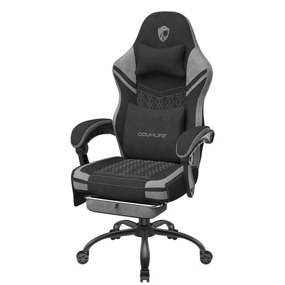 GC-RC05 Gaming-Stuhl, Stoff-Computerstuhl mit Zwei-Punkt-Massagebürostuhl, ergonomischer Stuhl mit verbreitertem Kissen mit Taschenfeder