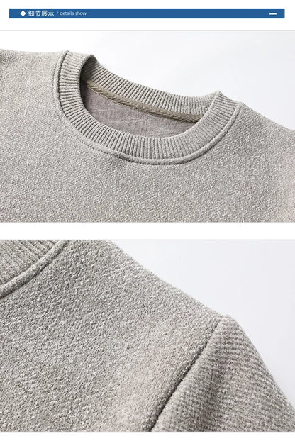 New Mens Fleece Sweater Thickened Pullover Fleece Lined Autumn Winter Crew Neck Jumpers Fashion Knitwear.