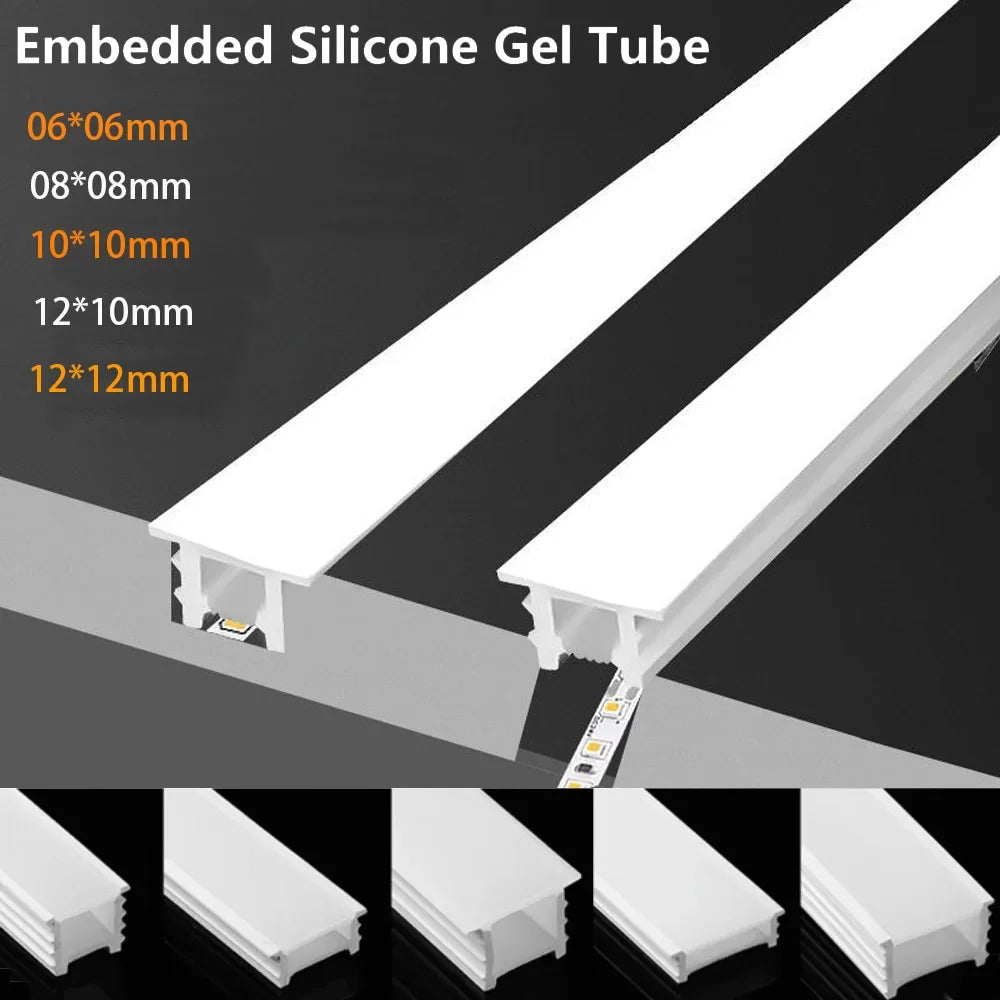 1M-15M LED Neon Silicone Tube Rope Waterproof Flexible Neon Tape Cabinet Closet Silica Gel Ribbon Strip Light Channel Diffuser.