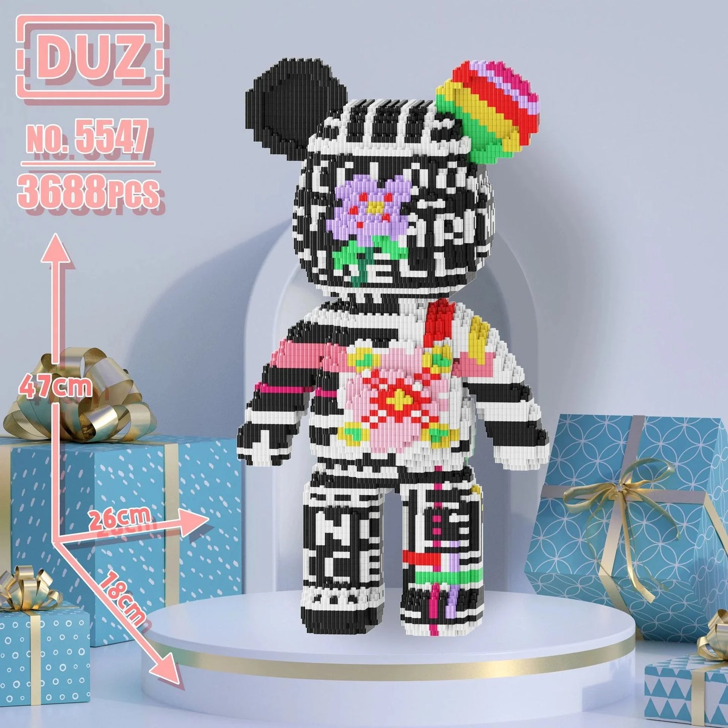 Oversized Violents Bear Building Blocks Assembled Toys DIY Adult Educational Children's Toys Birthday Gift Model Dolls Toys