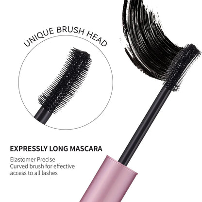 New Eyelashes Lengthening 5D Mascara Lengthening Thickening Waterproof Sweat-Resistant Silky Lash Non-Smudging Easy to Remove.
