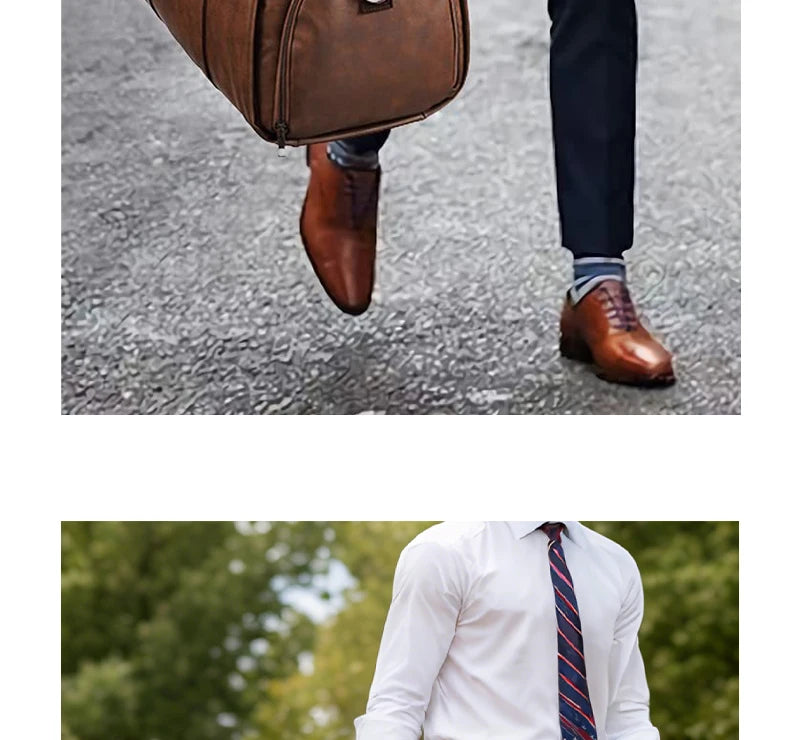 2025 Neue Herren-Anzugtasche aus Leder mit großem Fassungsvermögen, wasserdicht, für Wochenendaisen, Business, umwandelbare 2-in-1-Handgepäcktasche.