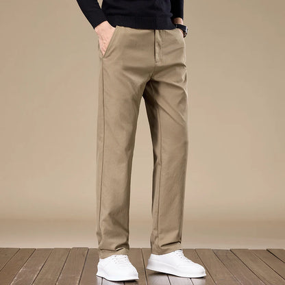 Men's Slim-Fit Straight-Leg Casual Trousers for Young and Middle-Aged Men - New Autumn Collection.