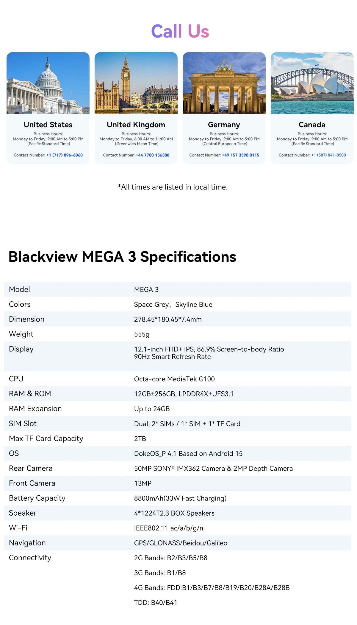 Blackview MEGA 3 Tablet PC  SET, 12.1" 2.5K FHD+ Display, Android 15 Pad MTK G100 Octa core, 36(12+24)GB RAM, 256GB ROM, 8800mAh