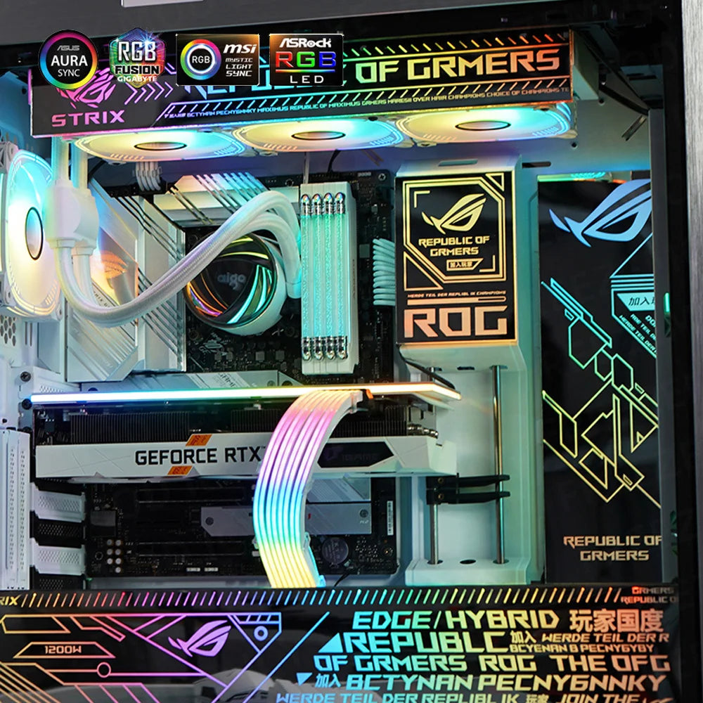 Mirror MOD RGB Lighting Panel Customize PC Case VGA Backplate Side Panel PC Cabinet A-RGB Colorful AURA SYNC Water Cooling Plate