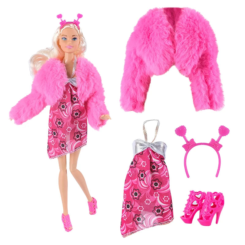 NEW 25 Style Doll Clothes Outfits Pink Winter Sweater Coat Dress Pant Costume Doll House Accessories Christmas Girls Gift