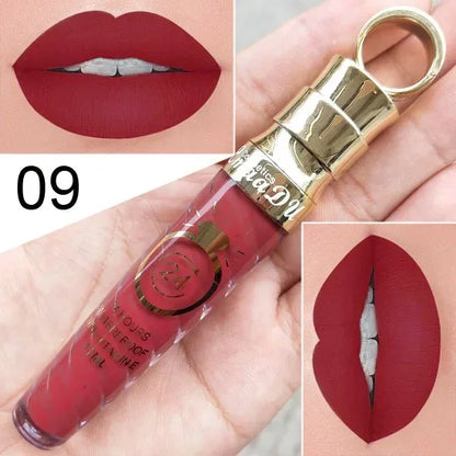 20 Colors Lipstick Waterproof Long Lasting Matte+Shimmer Mental Beauty Lip Gloss Nude Glitter Lip Gloss Beauty Sexy Lip Tint.