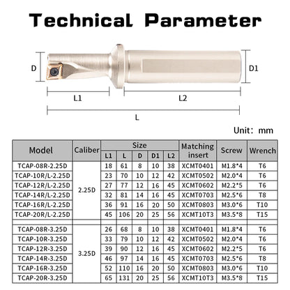 TCAP 08R 10R 12R 14R 16R 2.25D 3.25D Bohren Multifunktionales Bohren und Bohren All-In-One Violent Drill Xcmt Universal Einsatz