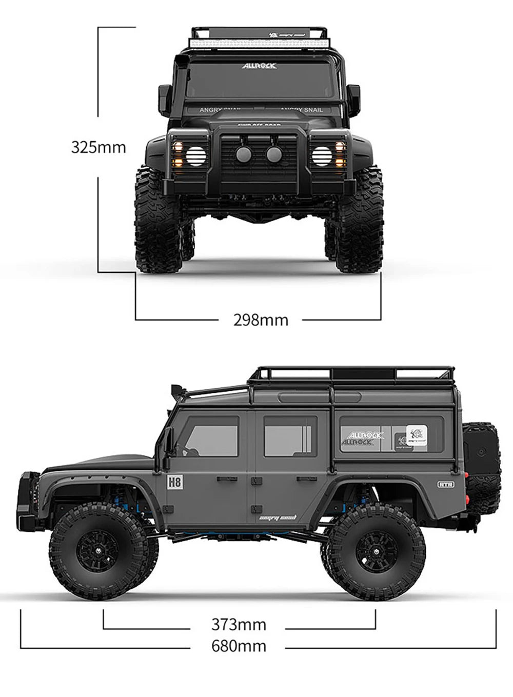 MJX in stock 1:8 Foc Westward H8h Defender Brushless 3s Off-road Differential Lock Remote Control Climbing Model Car Toy Gift