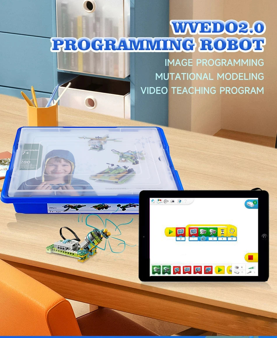 NEW 280PCS Parts WeDo 2.0 Robotics Construction Core Set Building Blocks Compatible with 45300 Scratch 3.0 Educational DIY Toys.