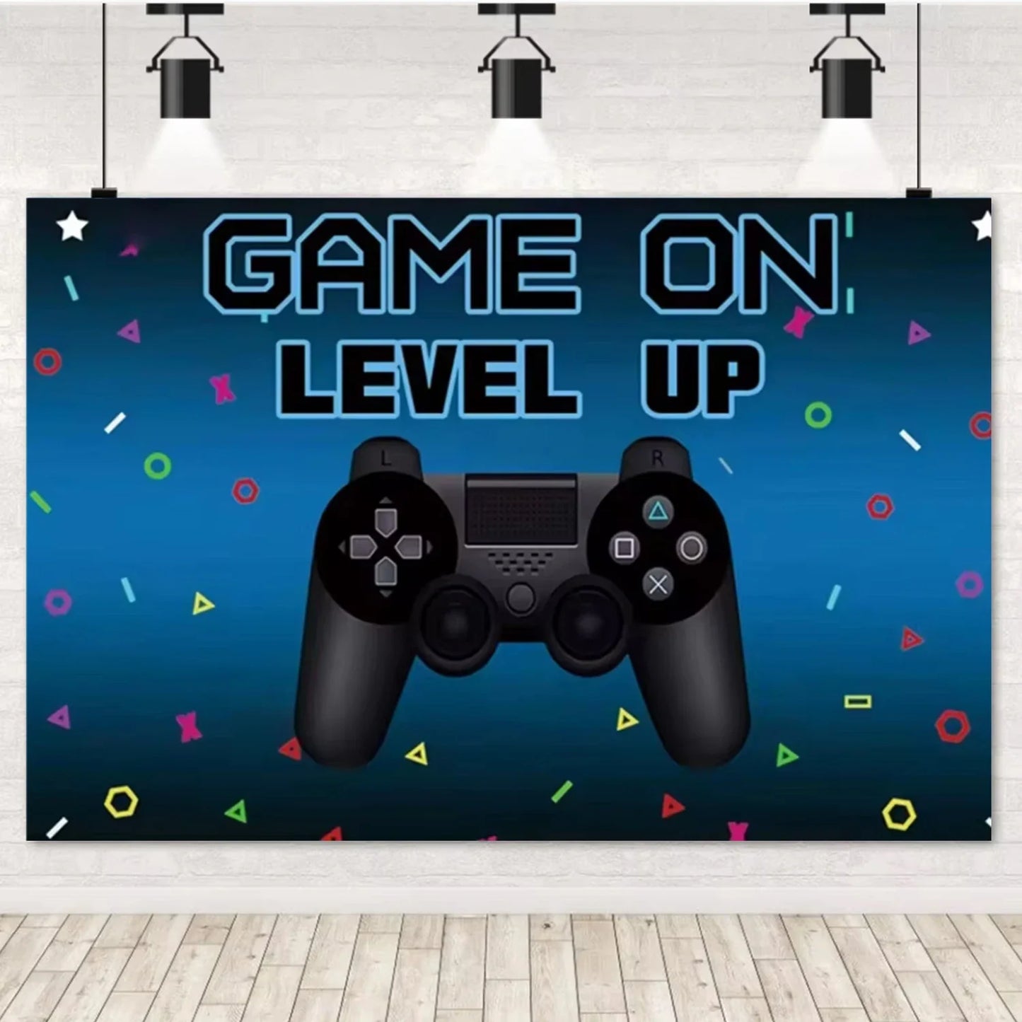 Game On Theme Video Gamer Kids Birthday Party Neon Green Gaming Next Level Up Background Baby Shower Decoration Supplies Props