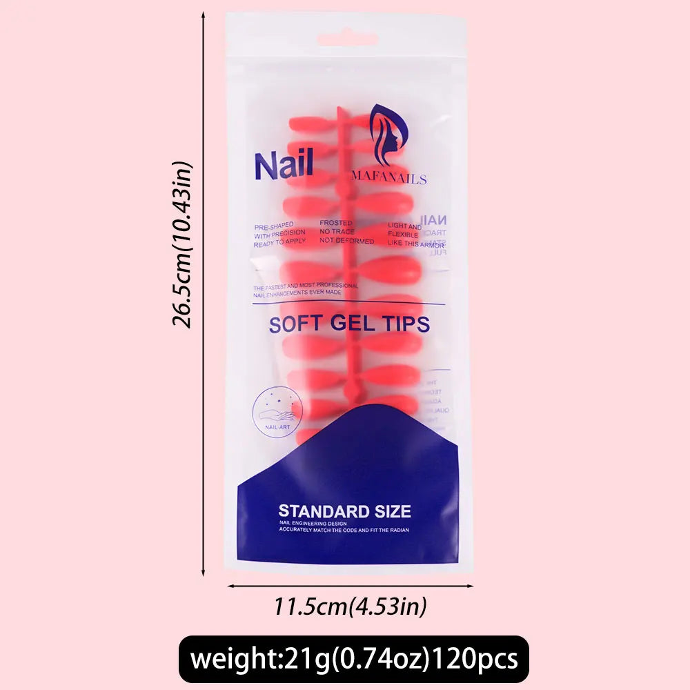 120Pcs Glossy White Almond Press on Nails Medium Full Cover False Nail Tips for Women Elegant Nail Art Extension Fake Fingertip.