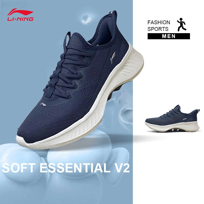 LI-NING SOFT ESSENTIAL V2 men Casual Walking Shoes Cushion Slip-on Comfortable Sports Sneakers shoes AGLV021.