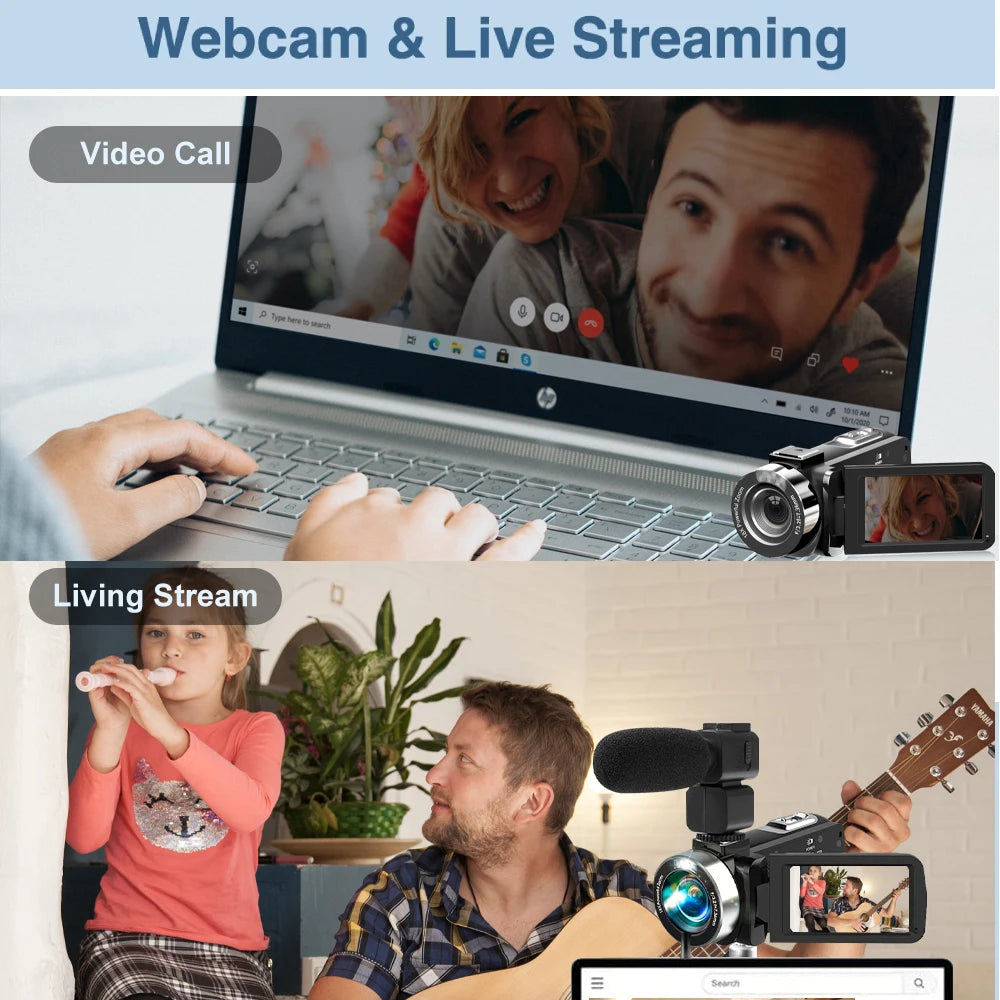 Ouelife 4K Digital Photography Camera 42 Megapixels HD Digital Camera 18X Digital Zoom 3.0'' screen Portable Video Recorder.