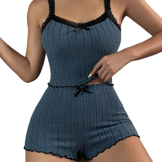 Elastische Spitze Trim Spwear frauen Sinnliche Baumwolle Flanell ort Hosen Hause Bequeme Sommer Oberbekleidung Hause Kleidung.