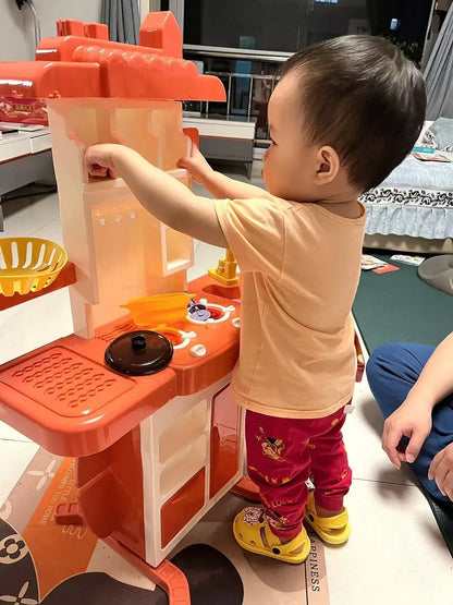 Children's Home Cooking Simulator Kitchen Set Kitchen Girls Cooking Spray Dining Table Toys Christmas Gifts.