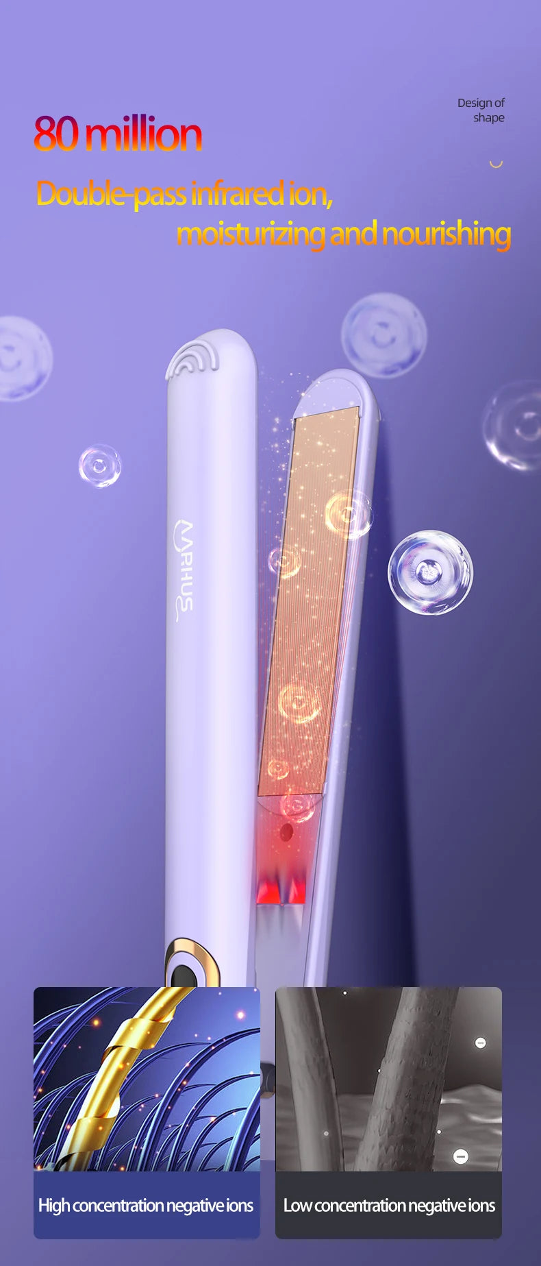 Women's Electric Hairbrush For Xiaomi Straight Hair Curly Hair 2 in 1 Negative Ion Hair Care 10 Seconds Quick Heating Hairbrush.