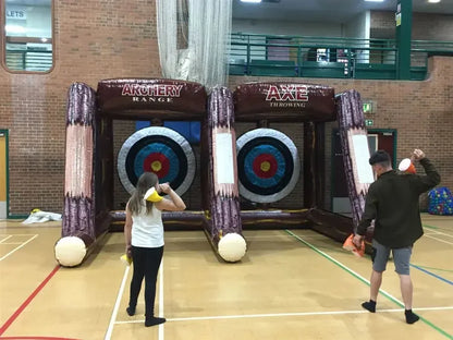 13-FT-Ziel zum Werfen aufblasbarer Axt (mit Gebläse und Schaumstoffachsen), Mietspiel für Kinder und Erwachsene in kommerzieller Qualität zum Werfen im Freien
